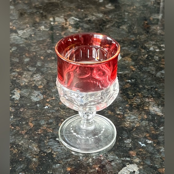 VINTAGE Kings Crown Ruby Flashed Cordial Glass by Tiffin Franciscan (1943-1962) - Picture 7 of 8